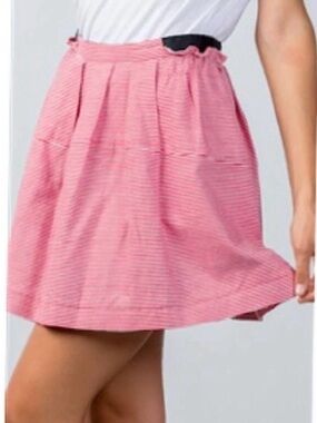 Freeway Striped Red and White A-Line Skirt Size Large